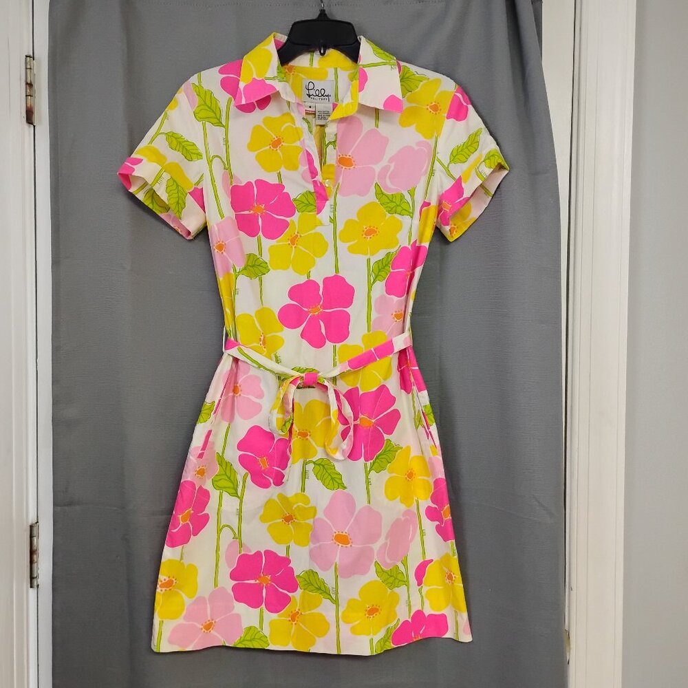 ❤️NOS LILLY PULITZER White Label Sweet Sally Floral Print Shirt Dress Size 6